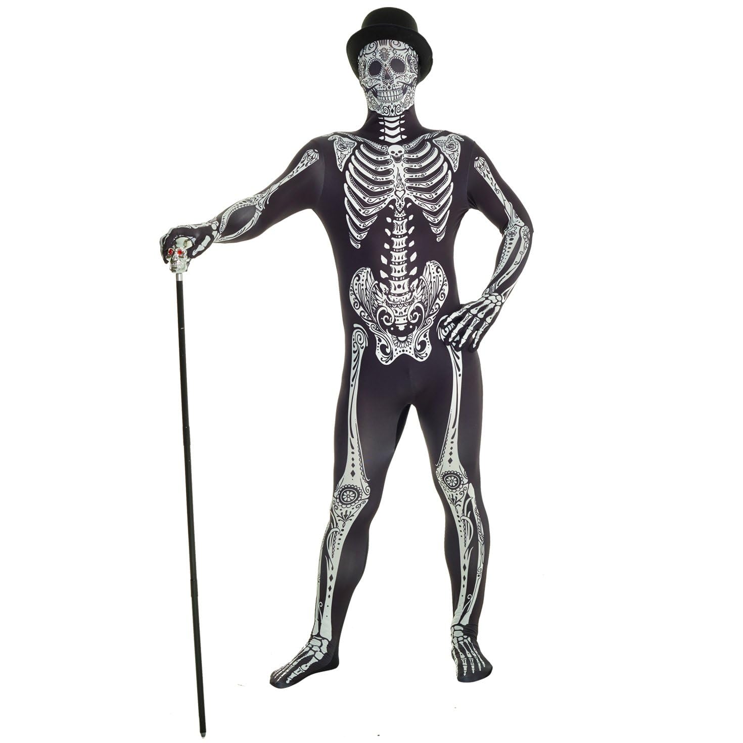 Morphsuits Day Of The Dead Skeleton Costume For Men, Adult Bodysuit, Halloween Skeleton Morph Suit - Image 2
