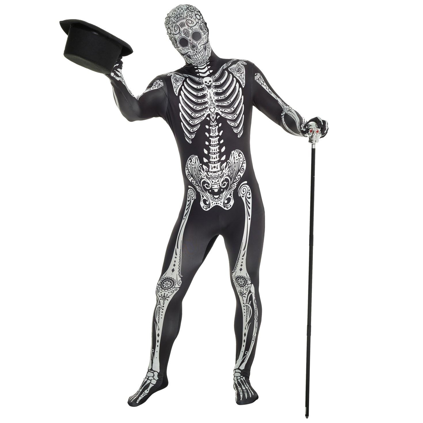 Morphsuits Day Of The Dead Skeleton Costume For Men, Adult Bodysuit, Halloween Skeleton Morph Suit - Image 3