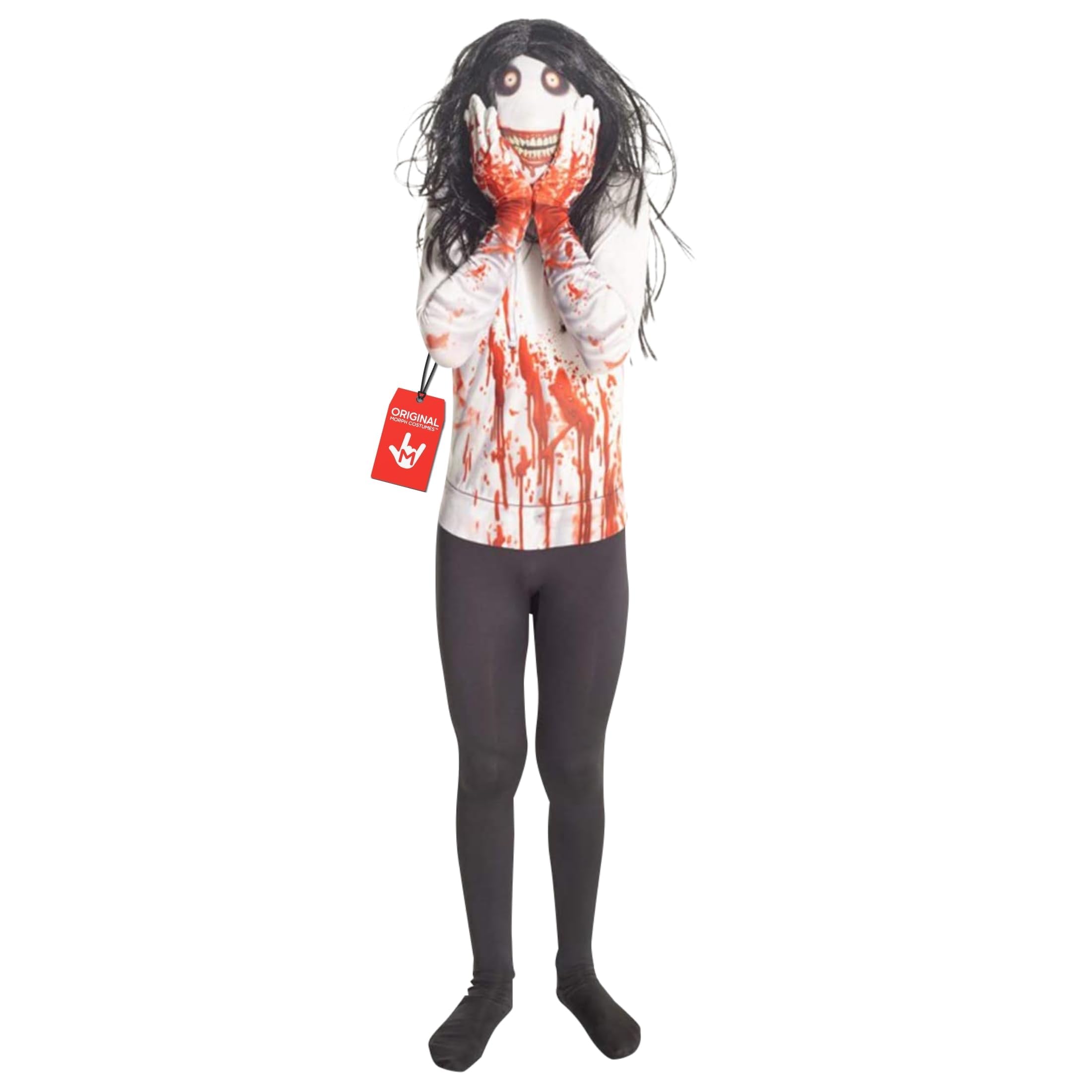 Morphsuits Jeff The Killer Costume for Kids, Scary Body Suit Costume, Scary Boys Costumes, Kids