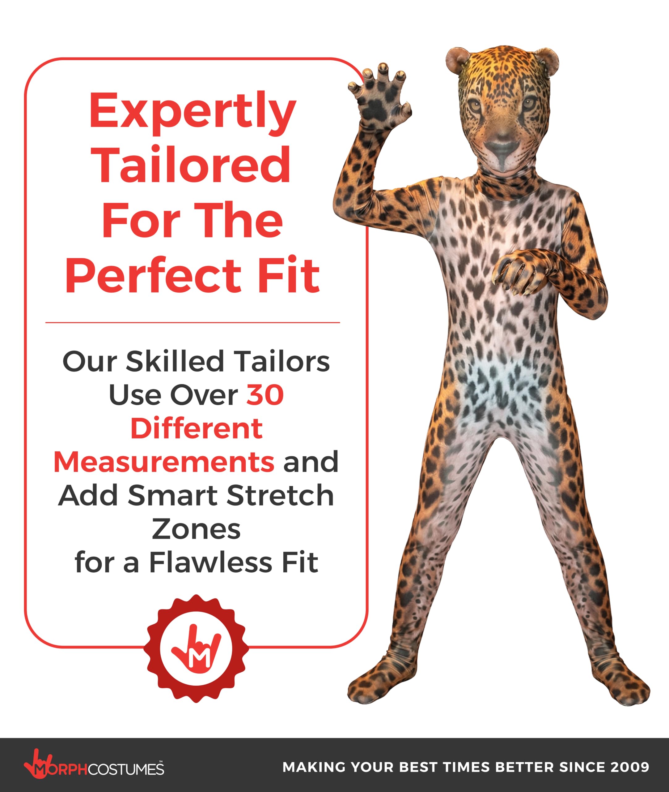 Morphsuits Kids Jaguar Animal Costume, Cheetah Costume for Girls, Leopard Costume - Image 3