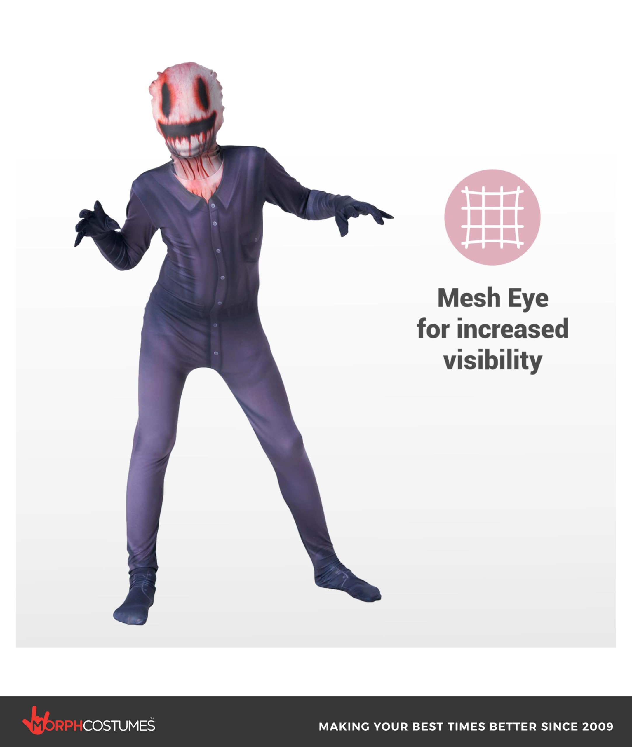 Morphsuits Kids The Smiler Morphsuit Urban Legend Scary Boys Halloween Costume Bodysuit Outfit - Image 2