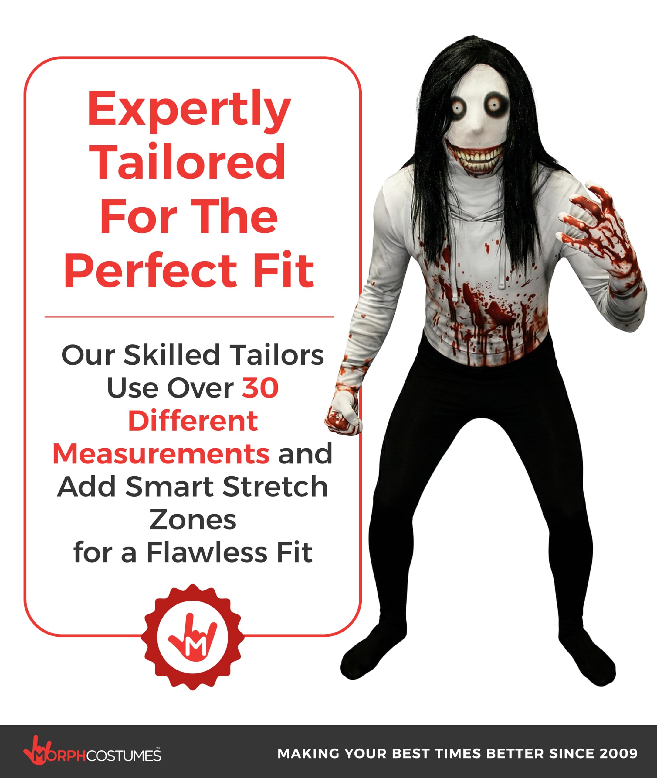 Morphsuits mens Mens Jeff the Killer Costume - Image 3