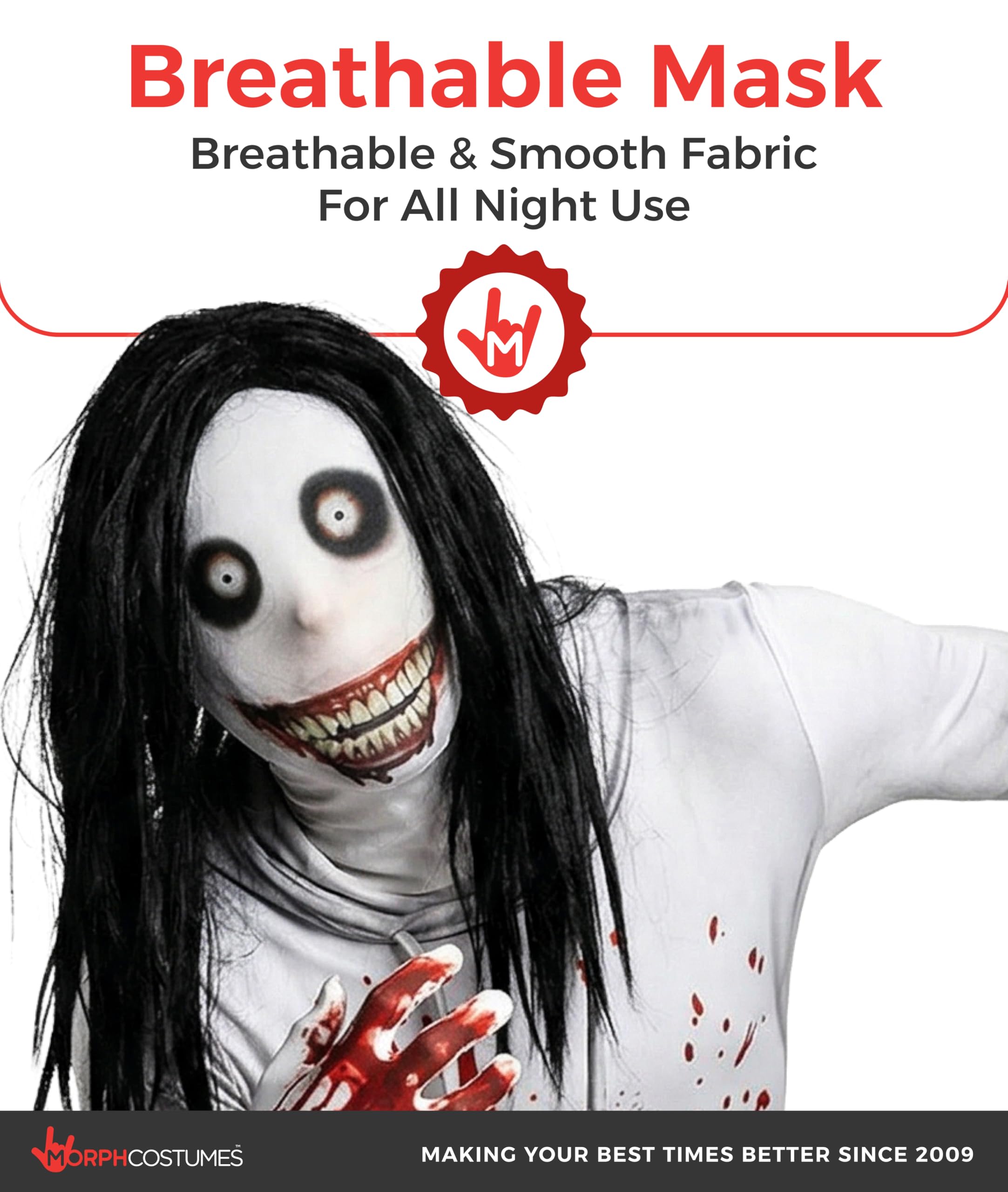 Morphsuits mens Mens Jeff the Killer Costume - Image 4