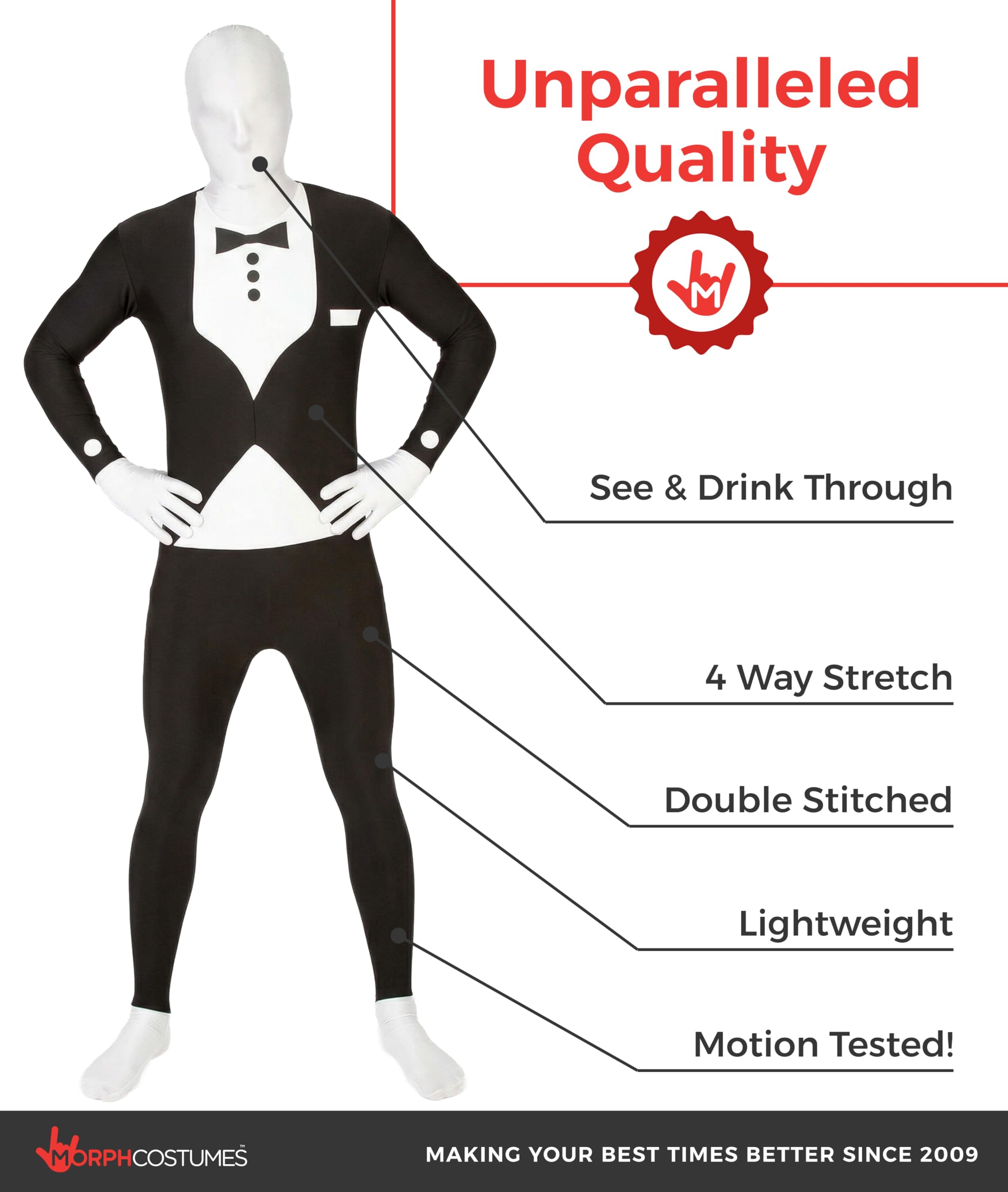 Morphsuits mens Morphsuit Premium Tuxedo - Image 2