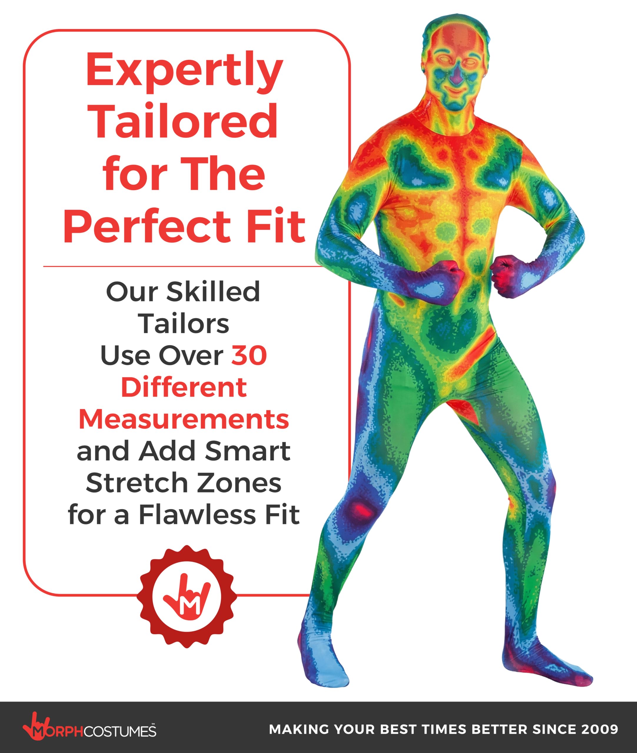 Morphsuits Morph Adults Infrared, Mens Infrared, Morph Suits Adults, Scary Body Suit Costume - Image 3
