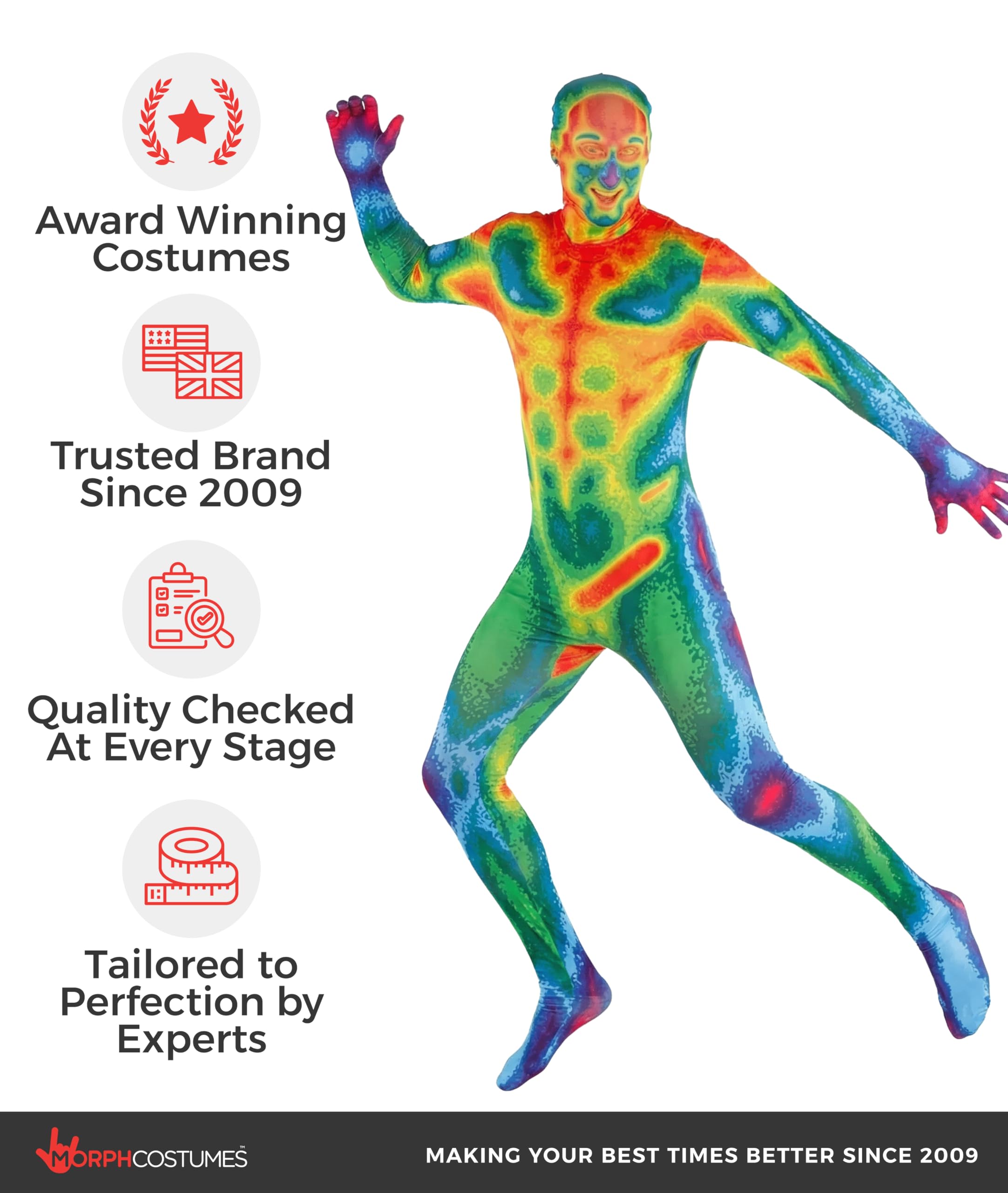 Morphsuits Morph Adults Infrared, Mens Infrared, Morph Suits Adults, Scary Body Suit Costume - Image 5