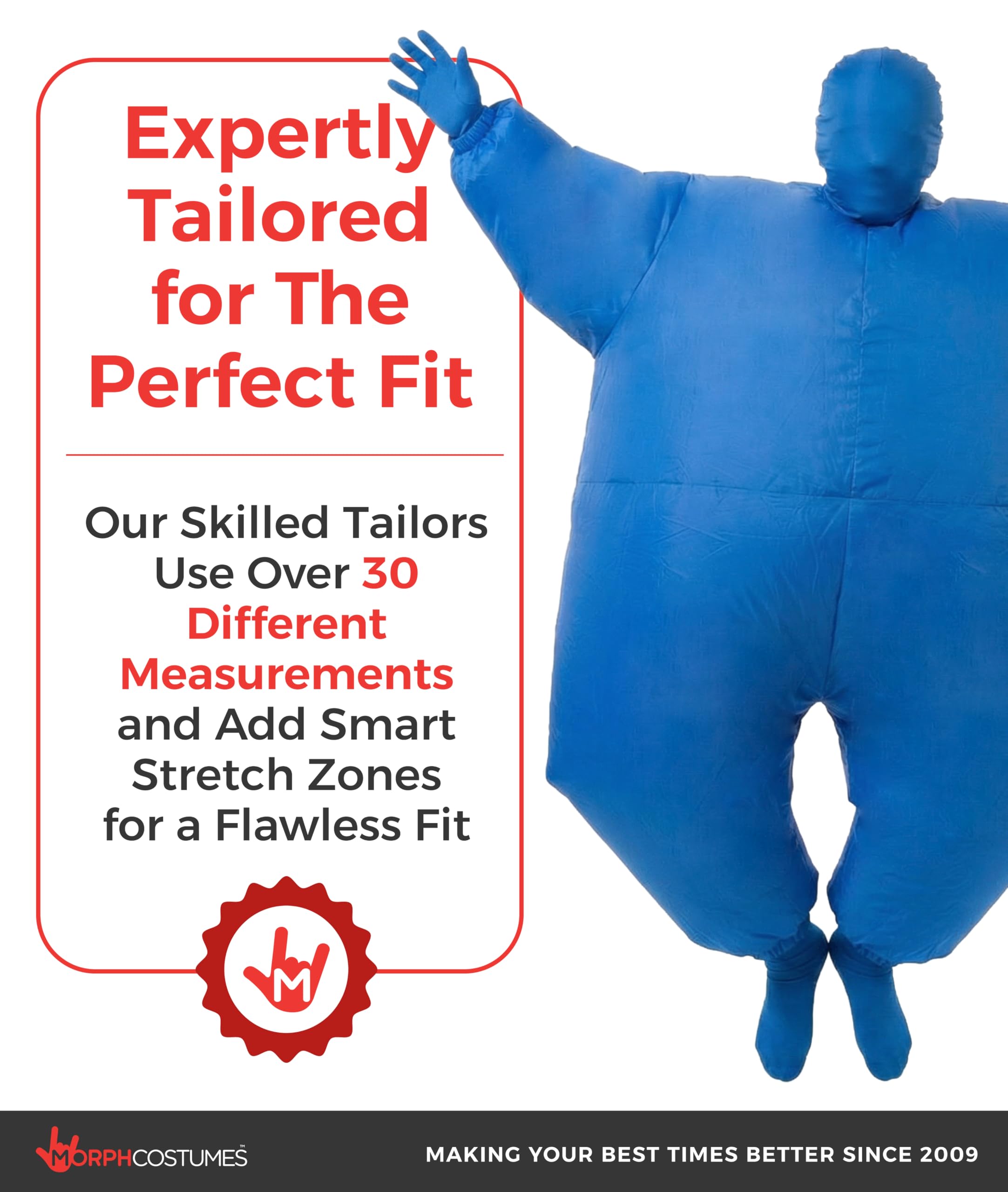 Morphsuits Morph Blue Megamorph Kids Inflatable Costume, Blue Inflatable Costume for Kids, Blue Blow Up Costumes for Kids, Blue Inflatable Suit Kids, Bubble Suit for Kids, Funny Blow Up Costumes Kids - Image 4