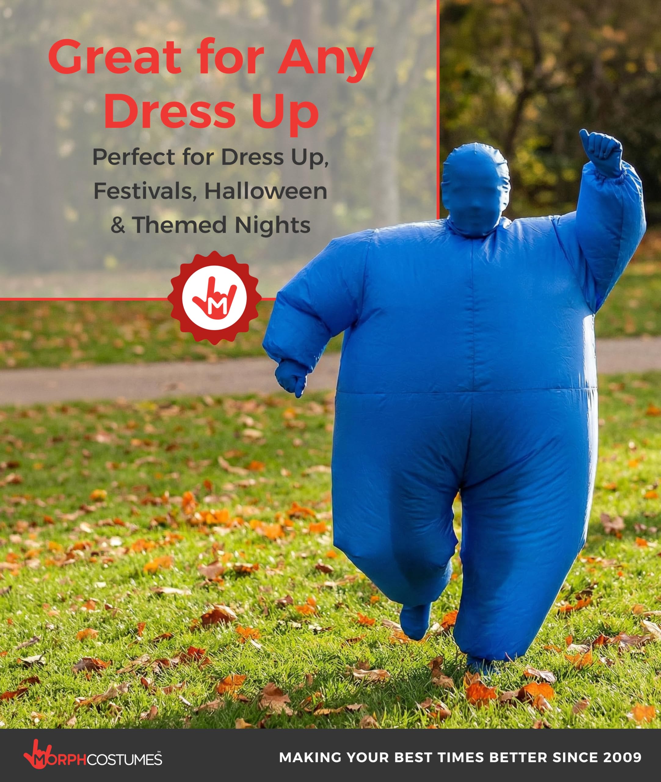 Morphsuits Morph Blue Megamorph Kids Inflatable Costume, Blue Inflatable Costume for Kids, Blue Blow Up Costumes for Kids, Blue Inflatable Suit Kids, Bubble Suit for Kids, Funny Blow Up Costumes Kids - Image 6