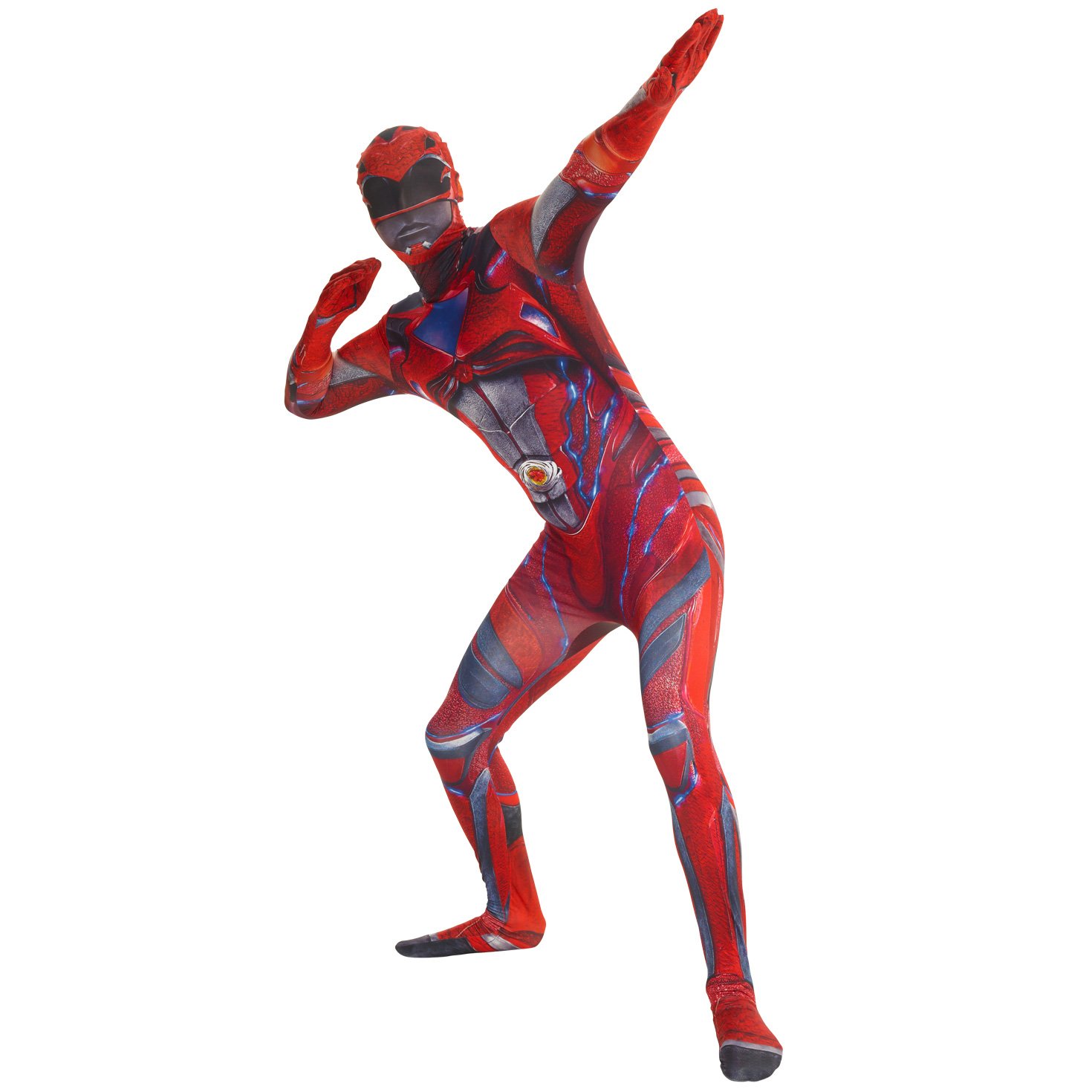 Morphsuits Official Red Deluxe Movie Power Ranger Morphsuit Fancy Dress Costume - size Large 5'3 - 5'9 (159cm - 175cm) - Image 2