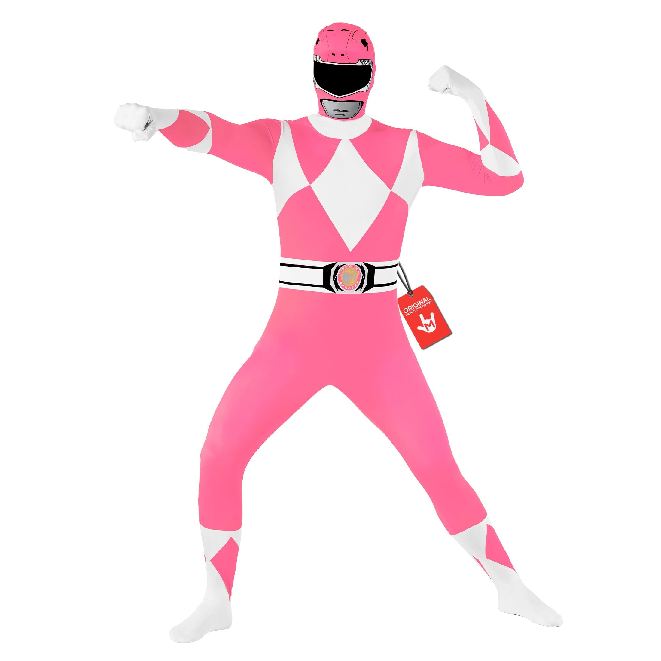 Morphsuits Pink Power Ranger Costume Adult Men, Power Ranger Costume Adult, Funny Costumes for Adults
