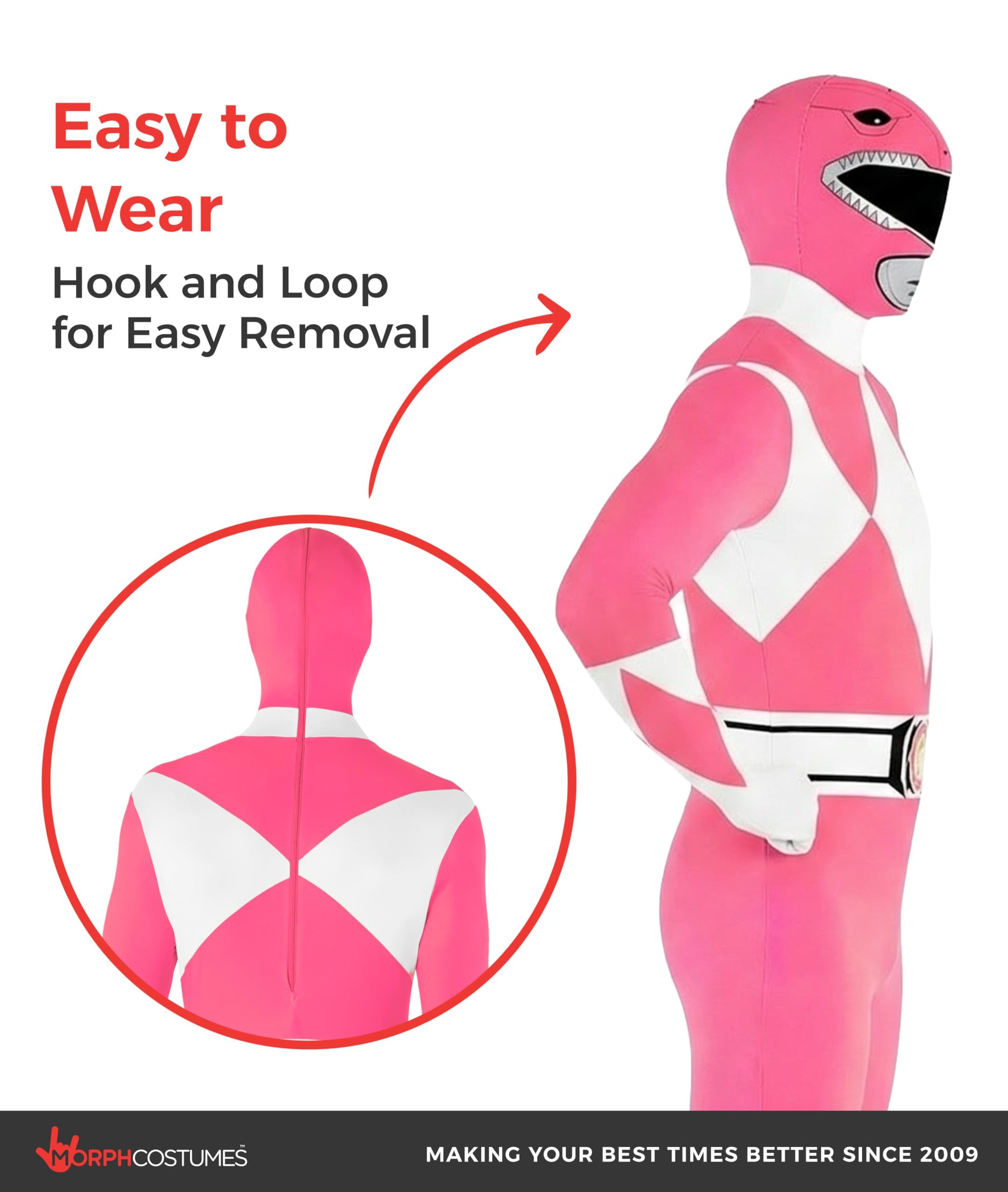 Morphsuits Pink Power Ranger Costume Adult Men, Power Ranger Costume Adult, Funny Costumes for Adults - Image 4
