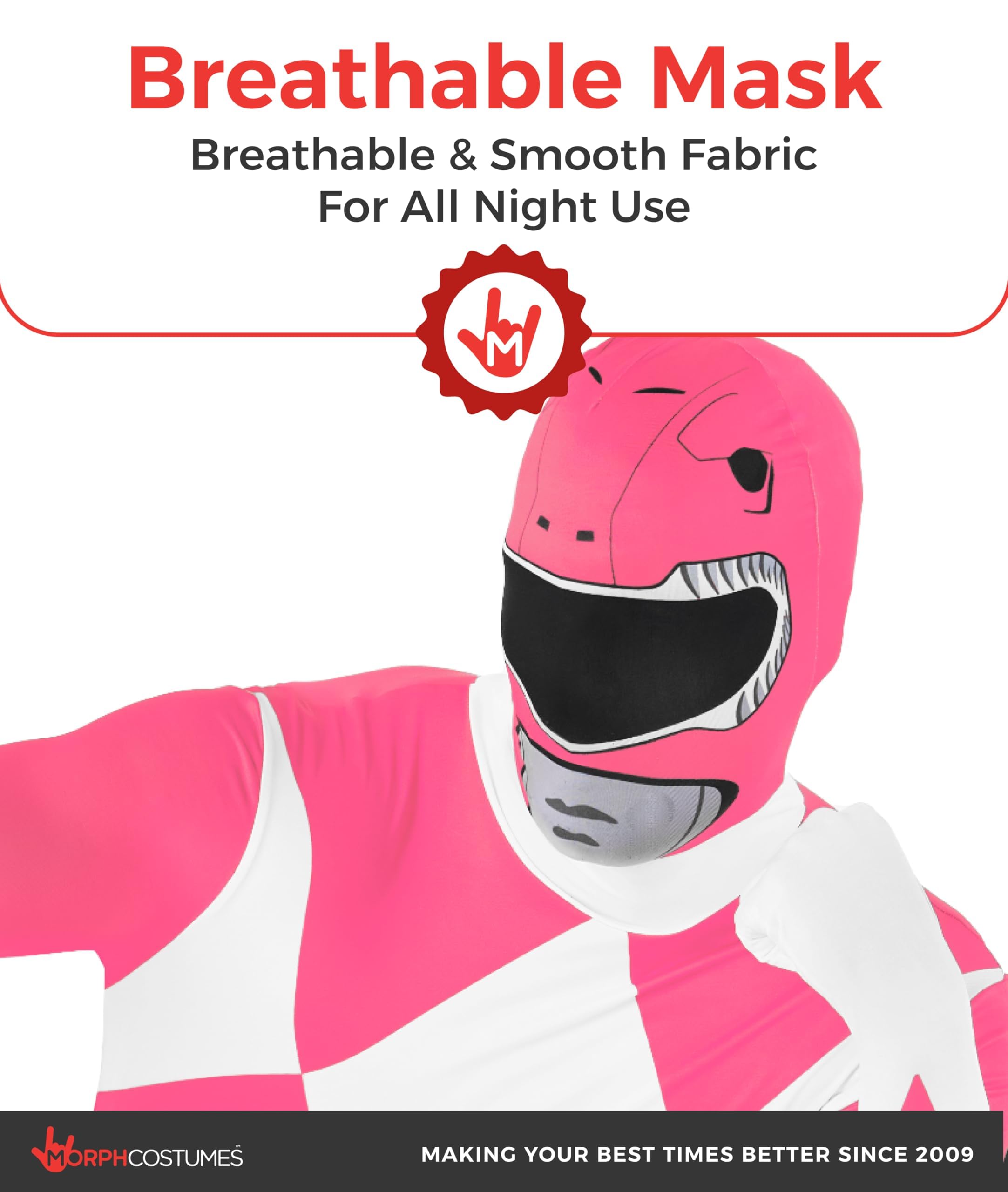 Morphsuits Pink Power Ranger Costume Adult Men, Power Ranger Costume Adult, Funny Costumes for Adults - Image 5