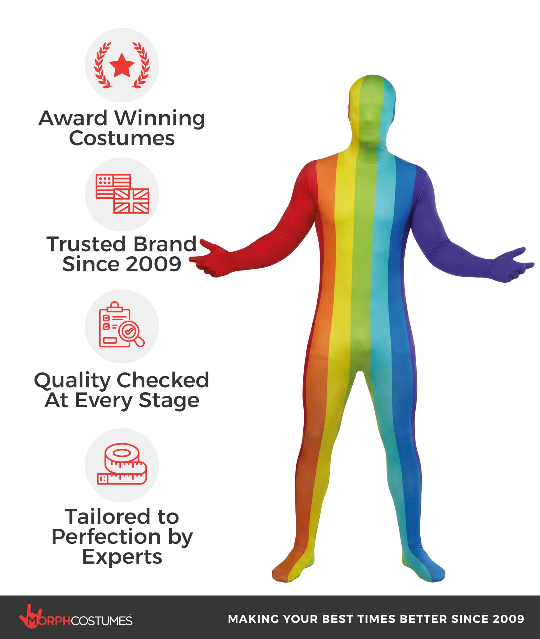 Morphsuits Rainbow Adult Costume, Rainbow Halloween Costume Adult, Zentai Rainbow Suit, Pride Outfit Morph Suits Adults - Image 5