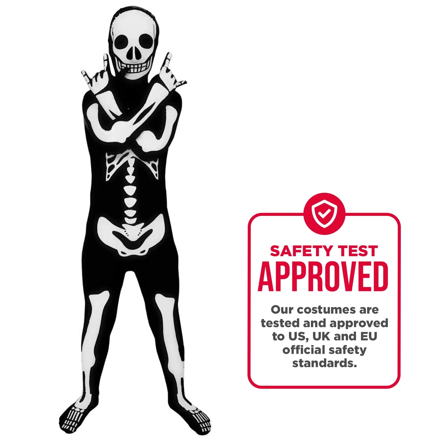 Morphsuits Skeleton Costume for Boys, Skeleton Outfit for Kids, Halloween Costume for Boys - Image 4