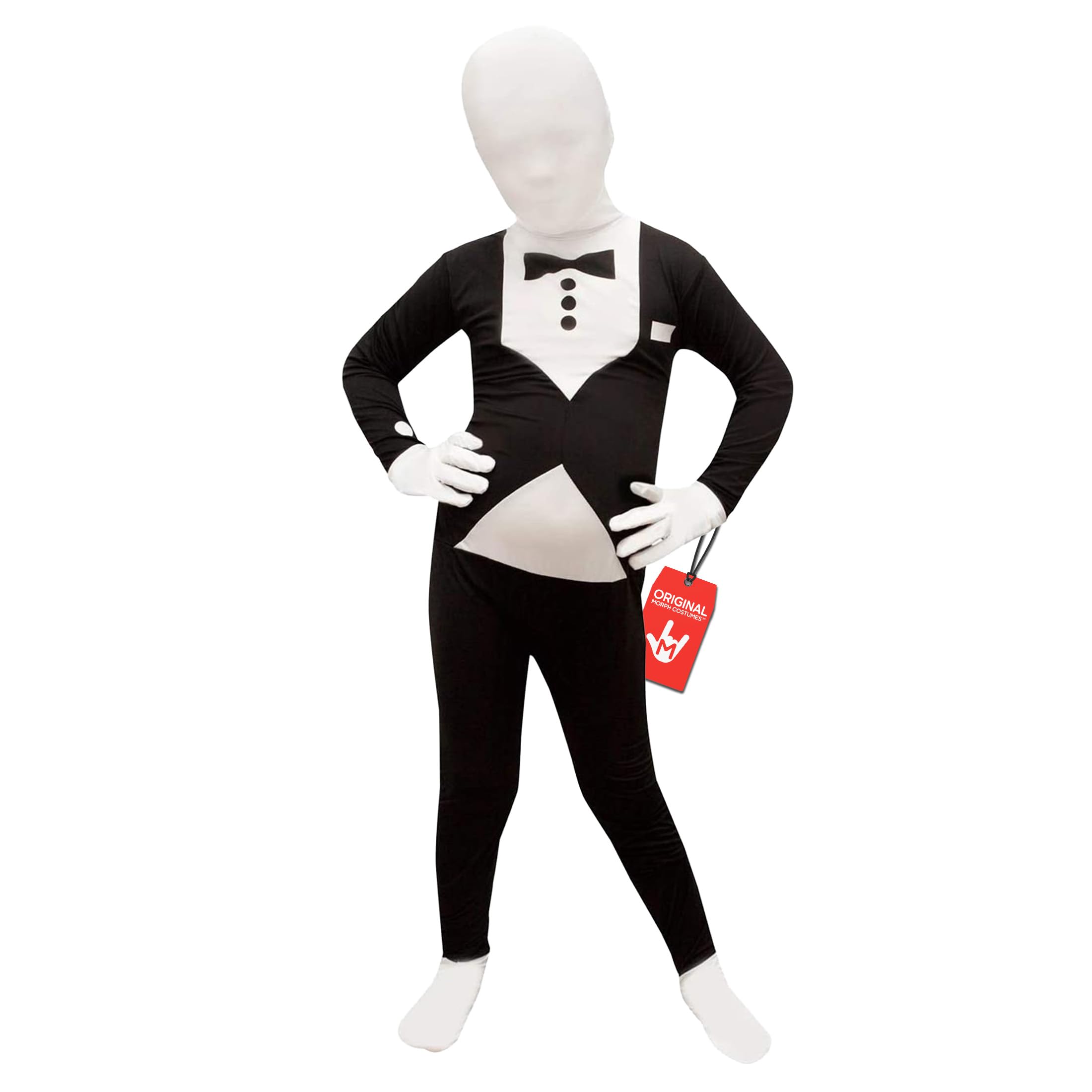 Morphsuits Tuxedo Kids Black Morph Suit, Boys Black Morph Suit, Kids Black Bodysuit Costume, Zentai Suit Scary Costumes Kids
