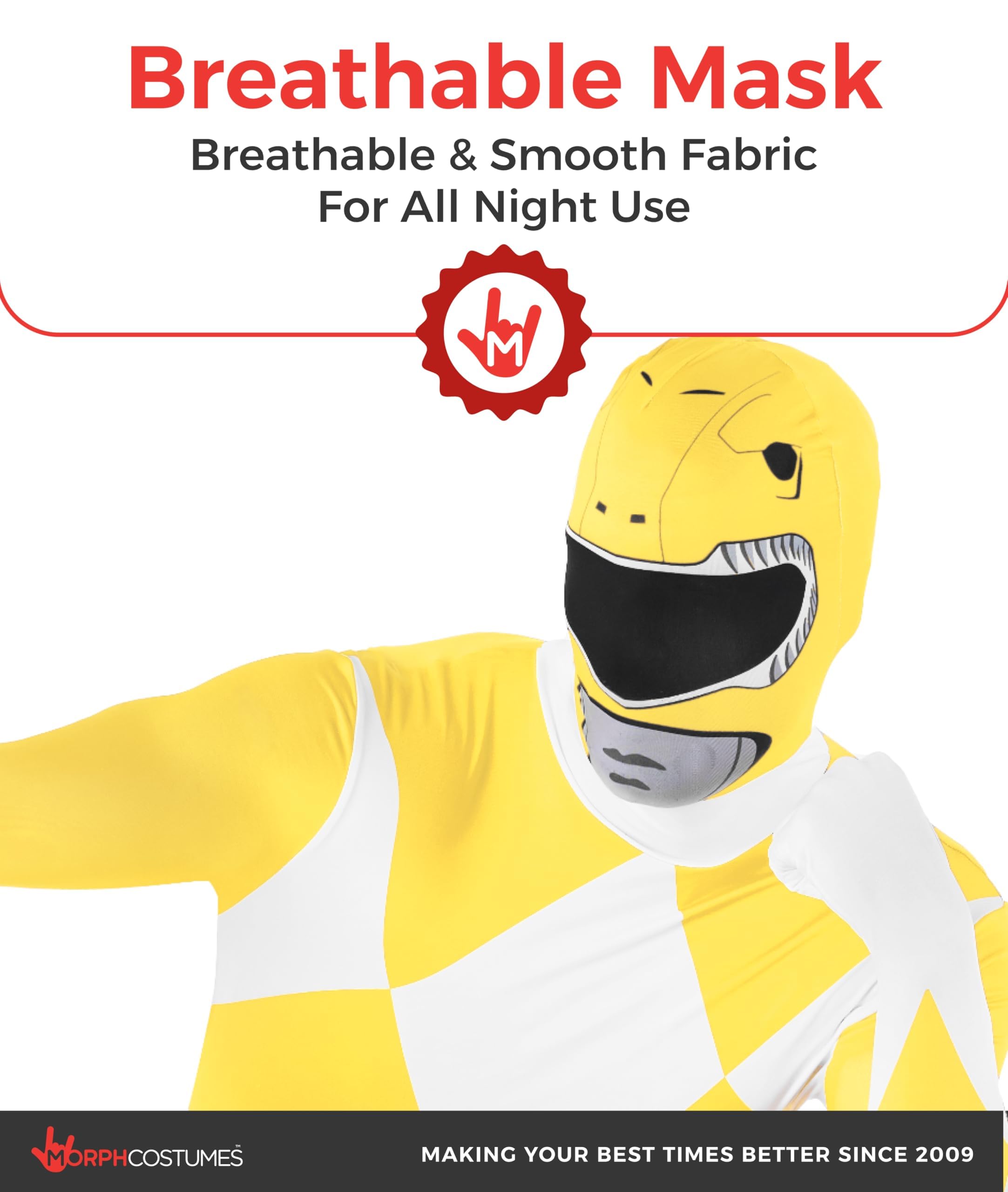 Morphsuits Yellow Power Ranger Costume Adult Men, Power Ranger Costume Adult, Funny Costumes for Adults - Image 5