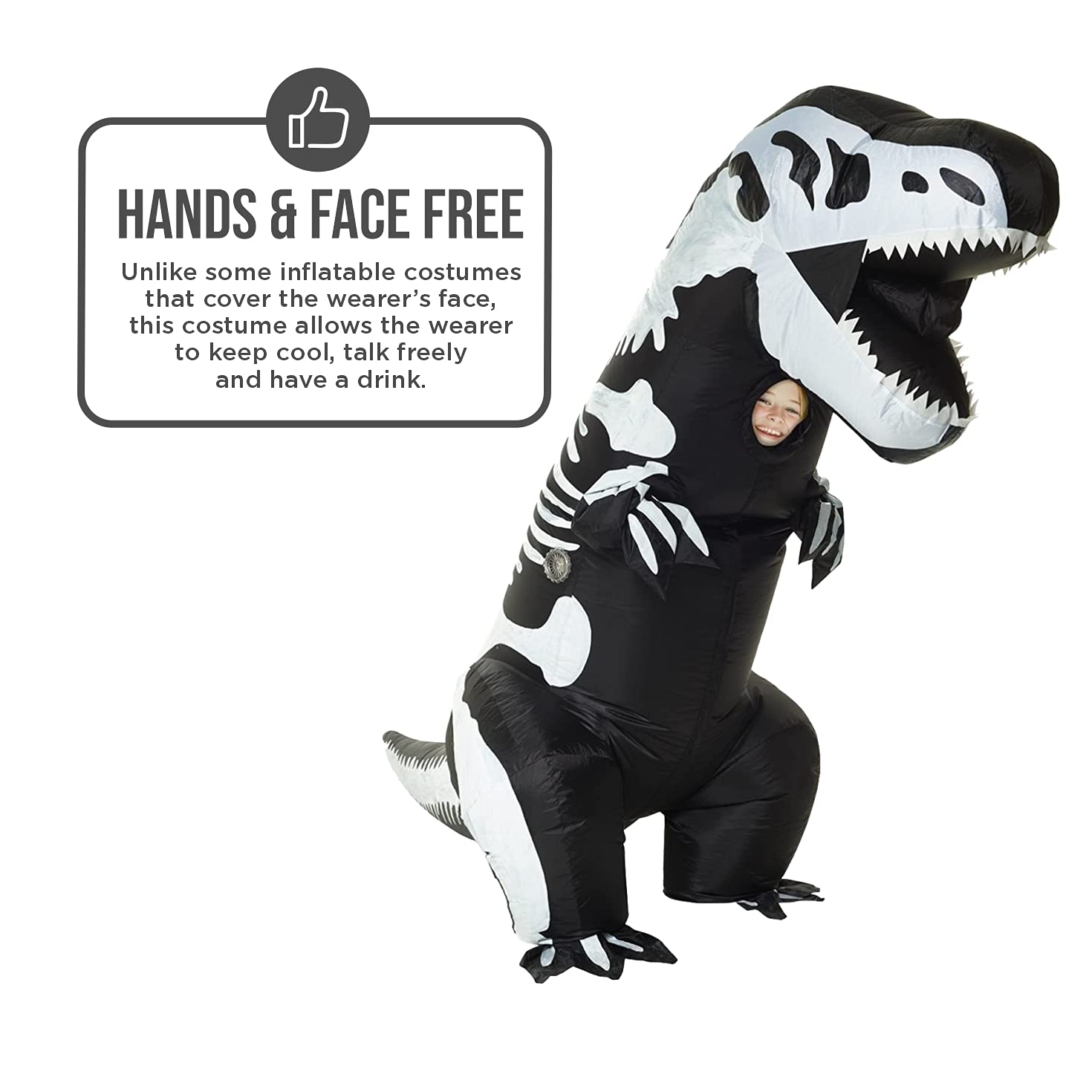 Skeleton T-Rex Inflatable Child Costume - Image 3