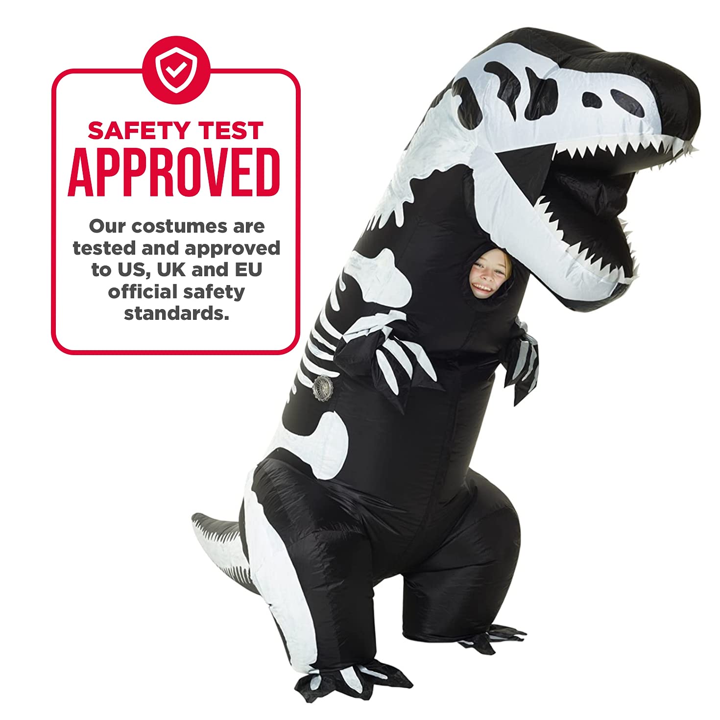 Skeleton T-Rex Inflatable Child Costume - Image 4