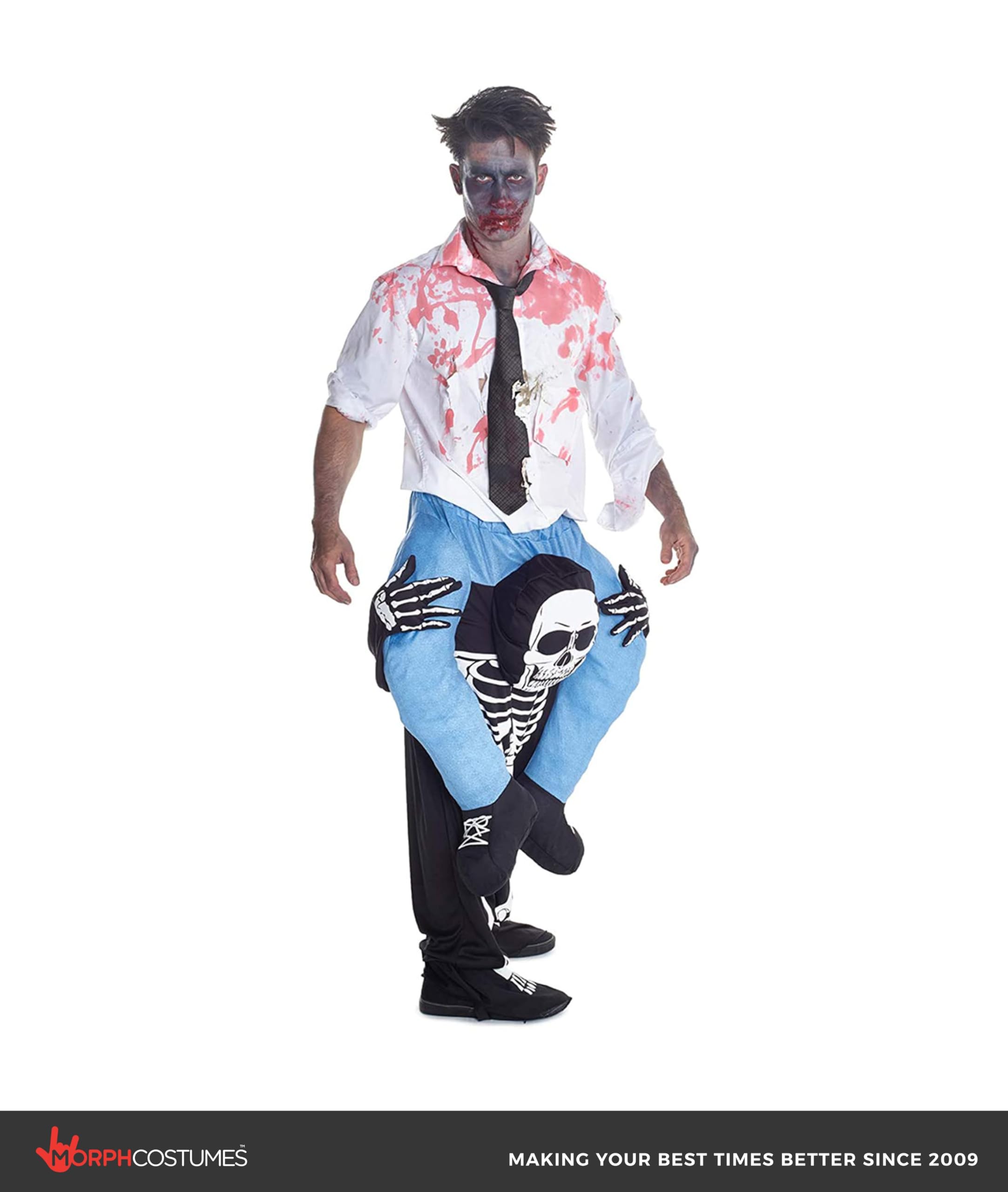 Unisex Piggy Back Skeleton Piggyback Costume - With Stuff Your Own Legs - Image 3