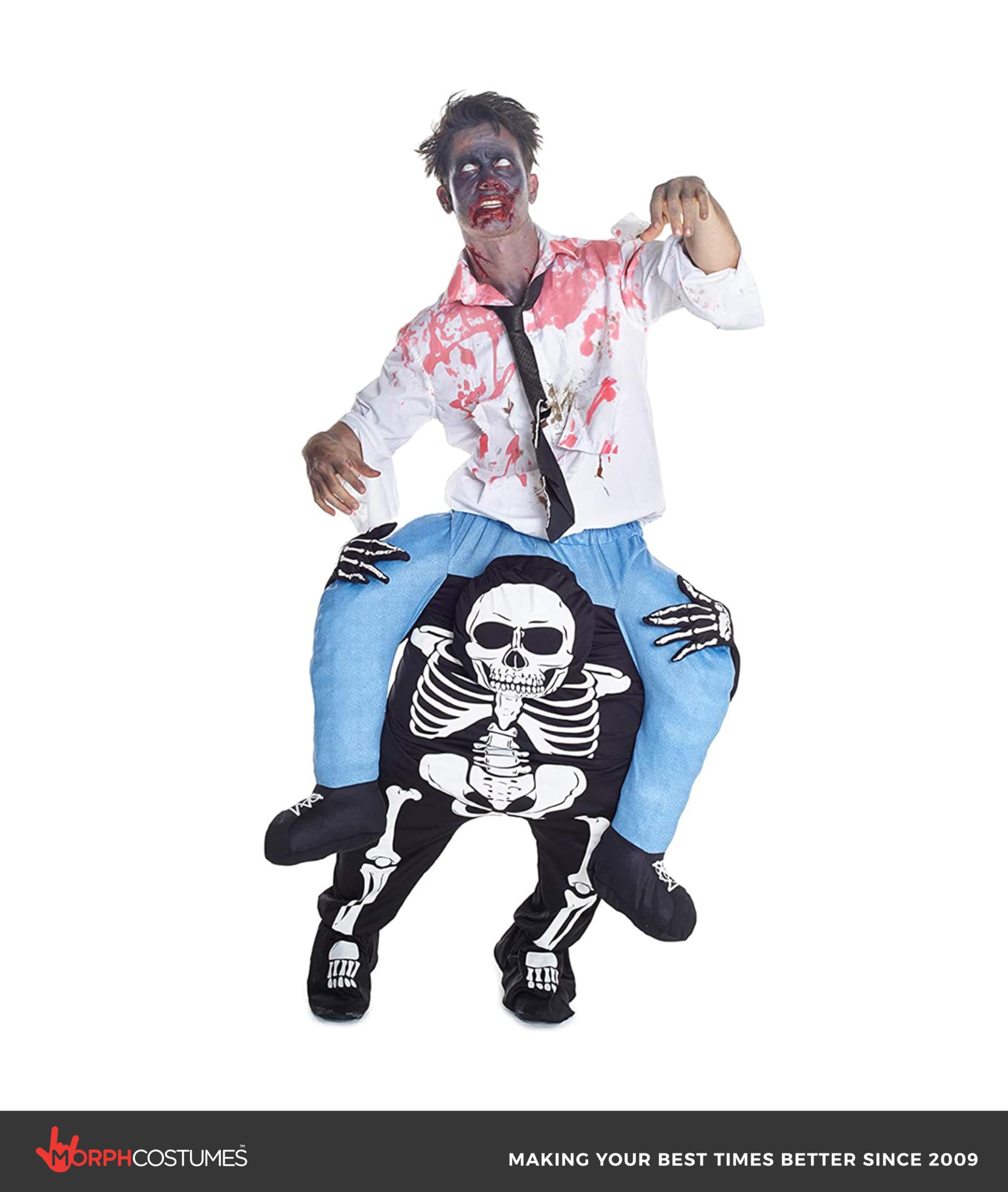 Unisex Piggy Back Skeleton Piggyback Costume - With Stuff Your Own Legs - Image 4