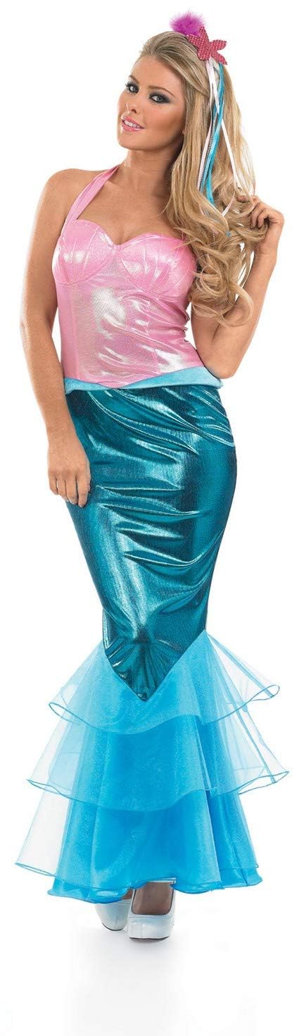 Womens Mermaid Costume Adults Magical Fish Princess Dress