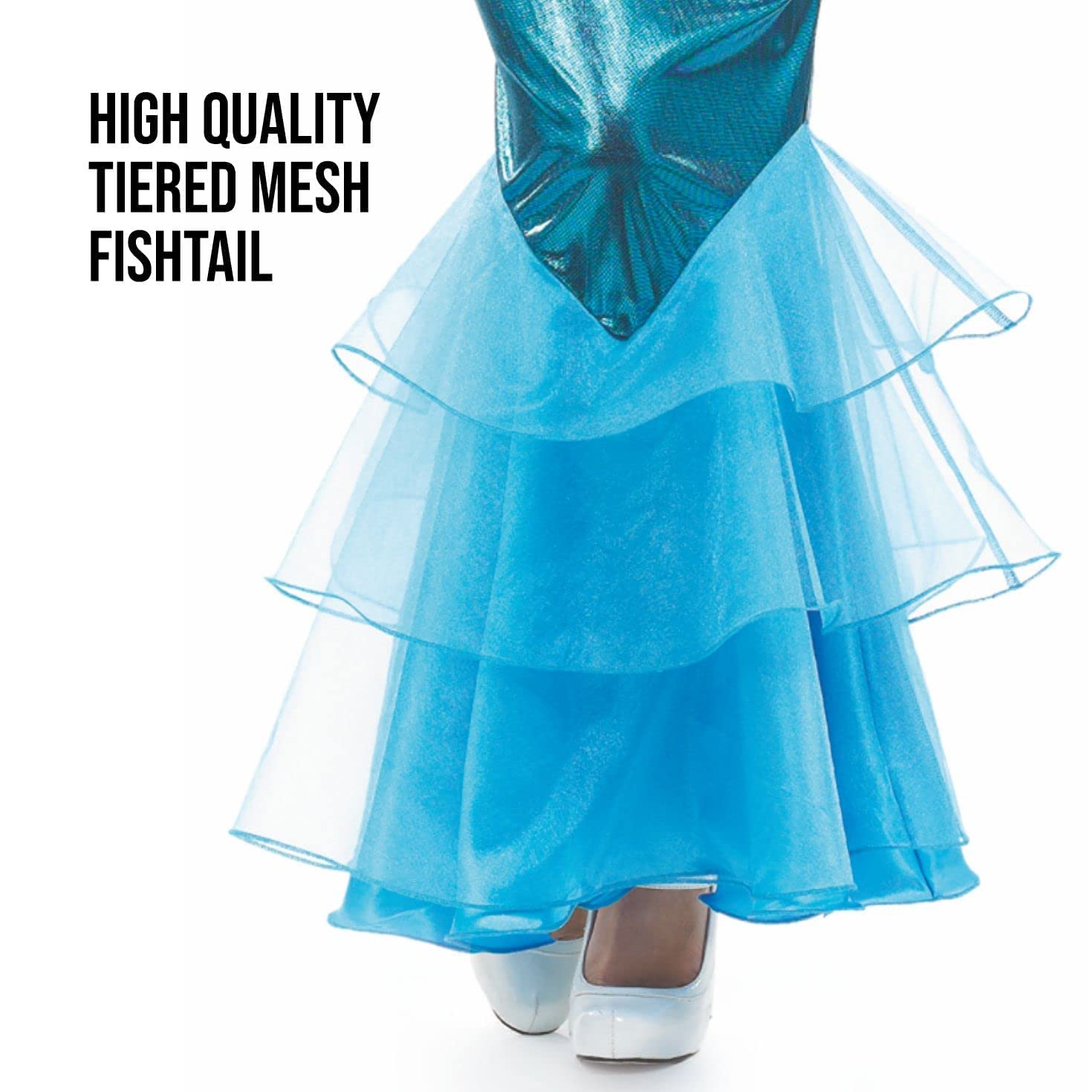 Womens Mermaid Costume Adults Magical Fish Princess Dress - Image 6