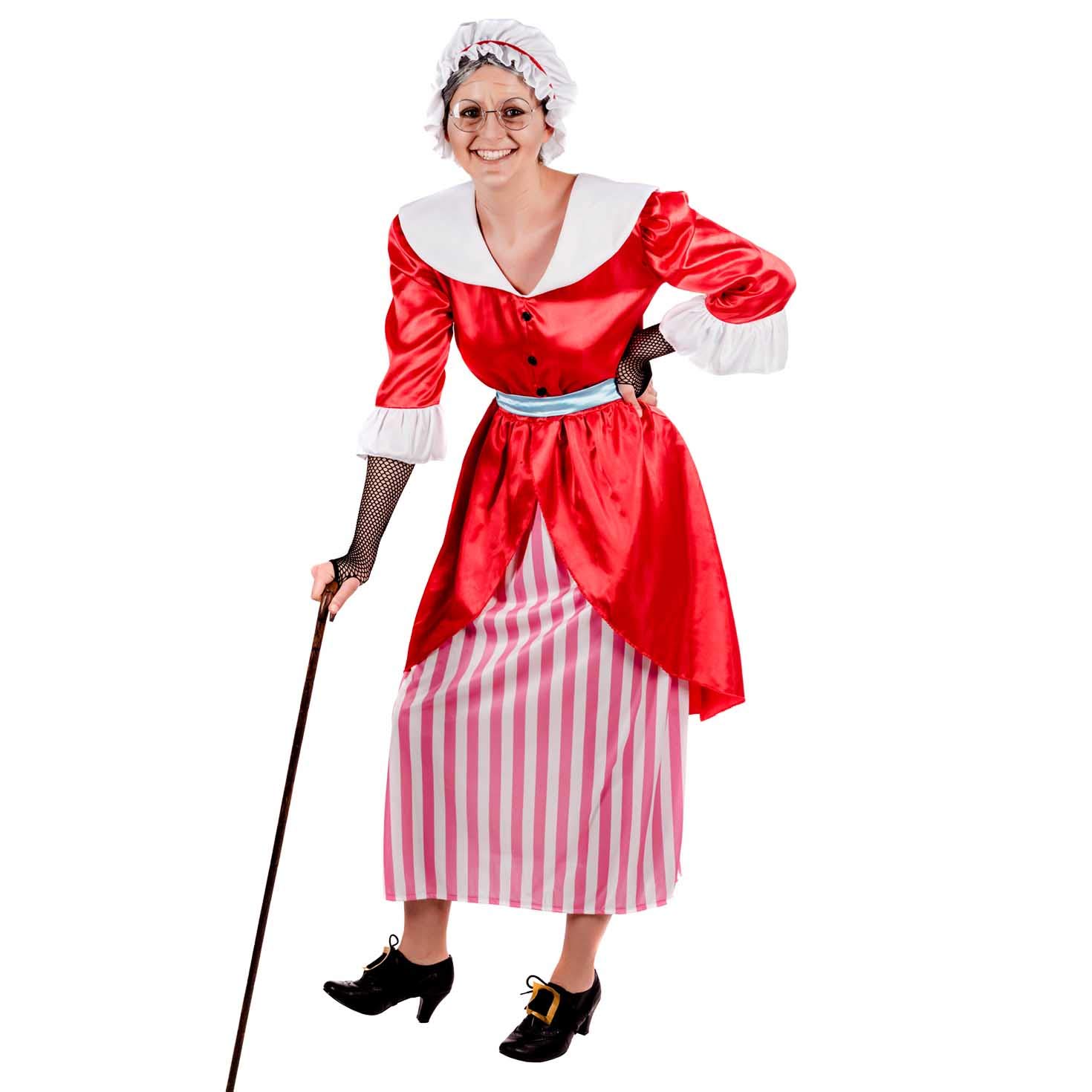Womens Old Fairytale Grandmother Costume Adults Mother Hubbard Outfit